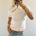 Mandarin Frog Button Top