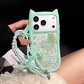 Mint Cat-Ear Lanyard Case