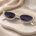 Rhinestone Half-Frame Sunglasses