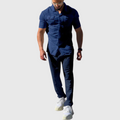 Tom Carter's Signature Cotton Button-Up Tee & Pants