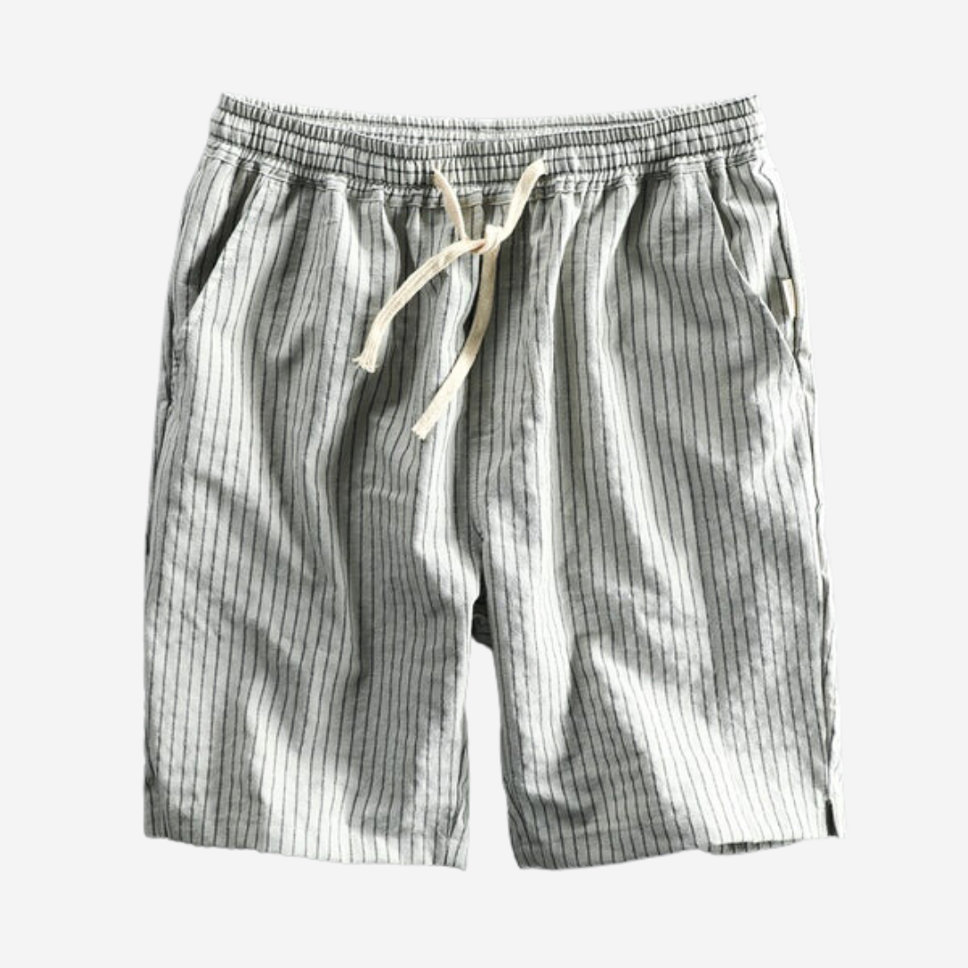 Tom Carter Linen-Blend Striped Shorts