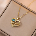 Everlasting Love Mom's Birthstone Heart Necklace