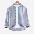 Markes Stand Collar Stripe Shirt