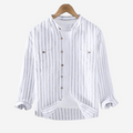 Markes Stand Collar Stripe Shirt
