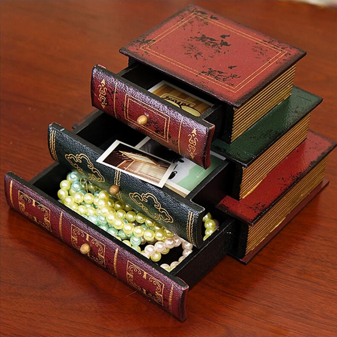 Antique Book-Inspired Storage Box