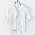 Tom Adams V-Neck Linen Shirt