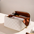 Sophia Anderson's Chic Plaid Cosmetic Pouch